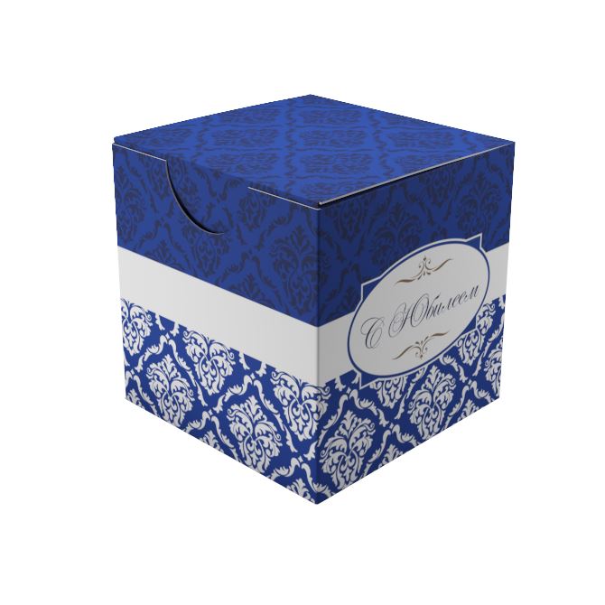 Miniature Boxes, Bonbonnieres Damask pattern blue