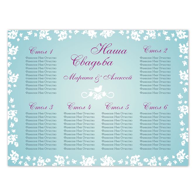 The Seating chart Pastel flowers