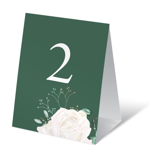Table numbers Green and pale pink