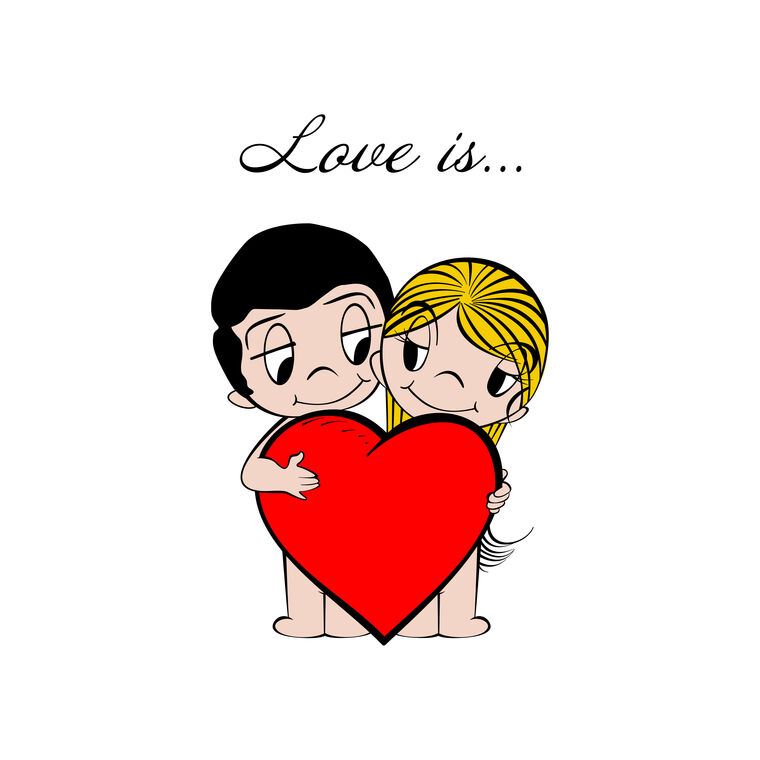 Картины Love is... the white background