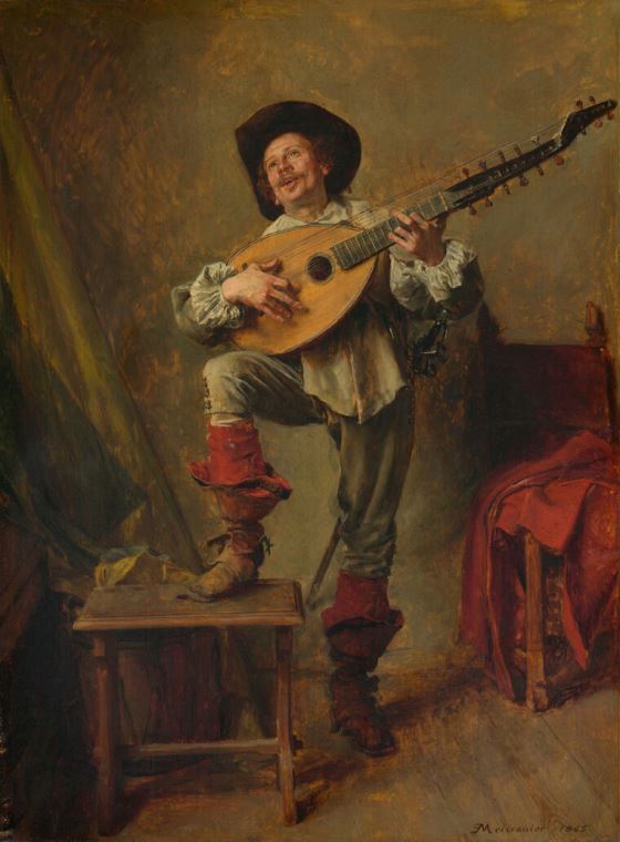 Картины A soldier plays the torban (Jean-Louis-Ernest Massage)