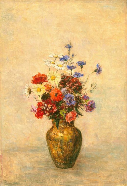 Картины Flowers in a vase (Odilon Redon)