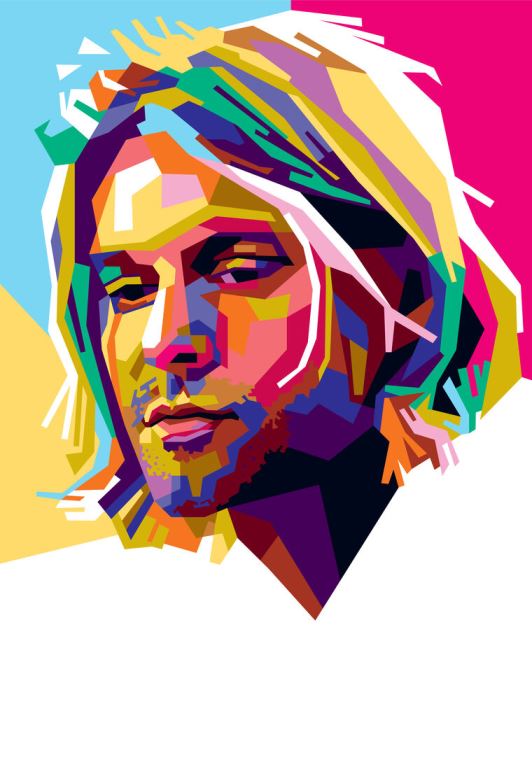 Картины Kurt Cobain colored art