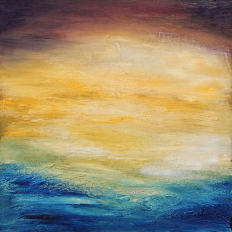 Картины Abstract sunset over the ocean