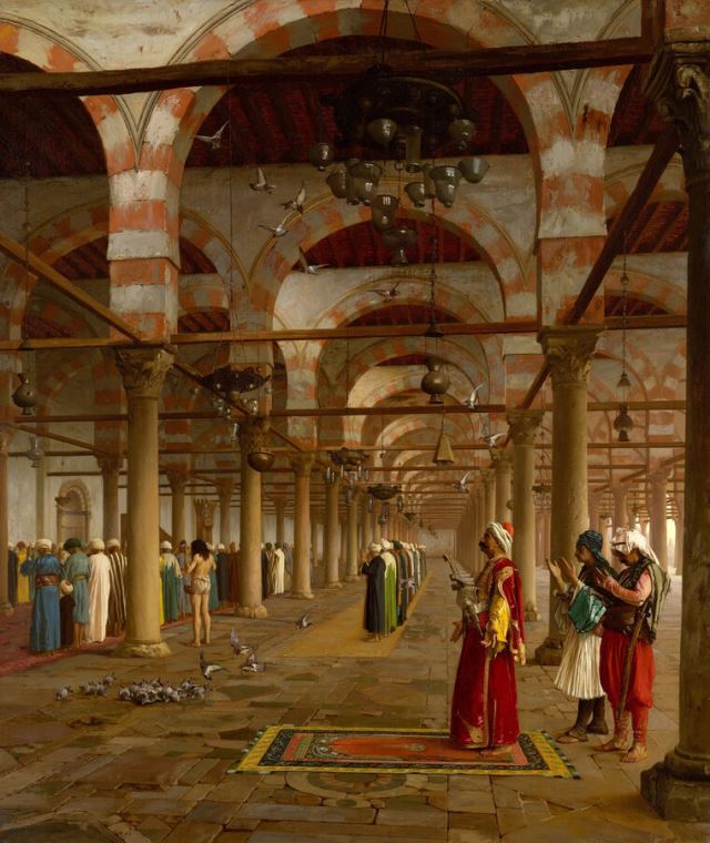 Картины Prayer in the mosque (Jean-Leon Gerome)