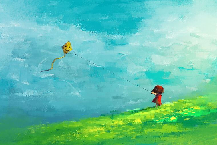 Картины Girl with a kite