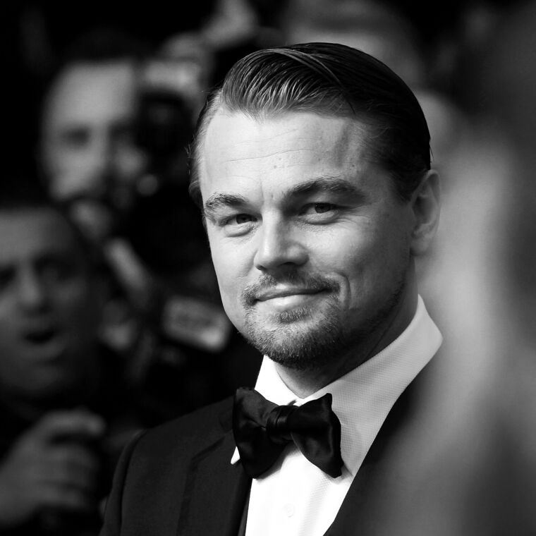 Paintings Leonardo DiCaprio black and white photo