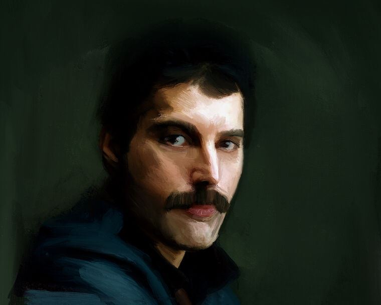 Репродукции картин Freddie mercury on a dark background