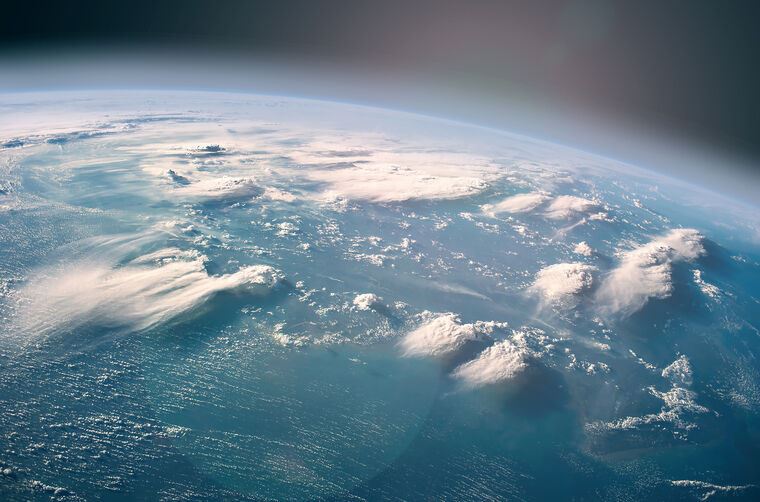 Картины Earth and clouds from space
