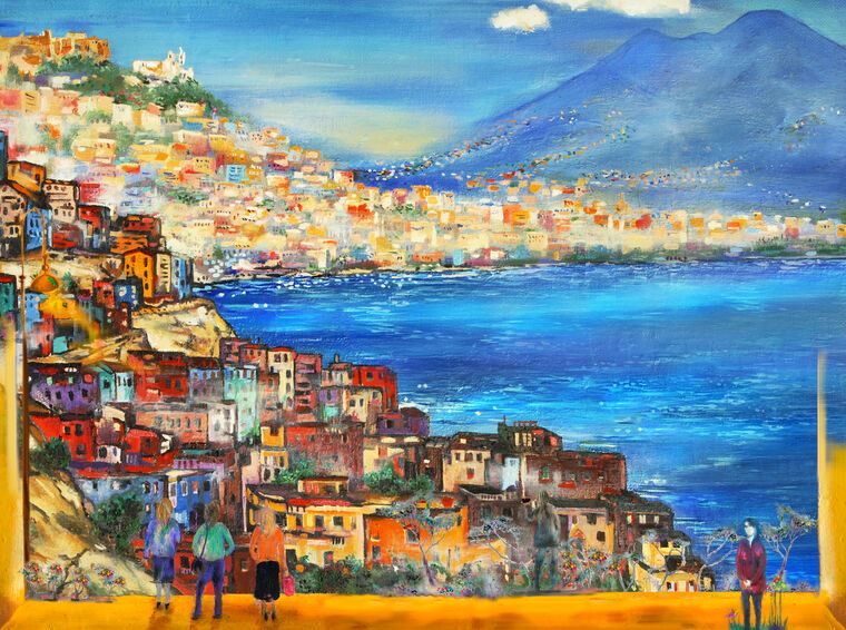 Купить и печать на заказ Картины Прекрасный вид на Неаполь