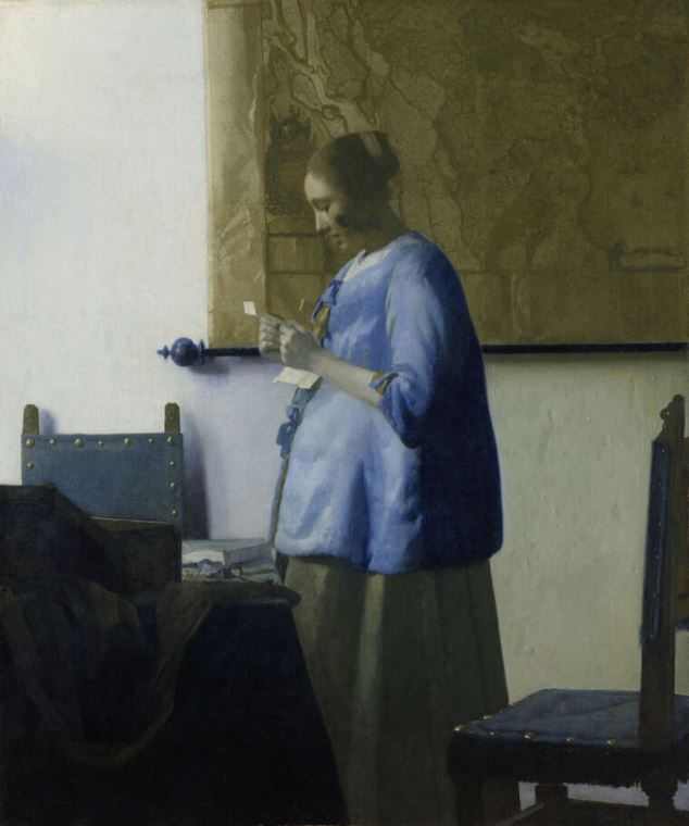 Картины Woman reading a letter (Jan Vermeer)