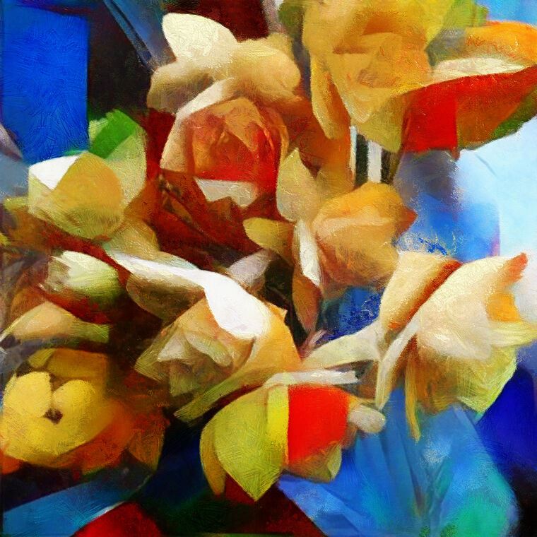Paintings Bouquet in cubism