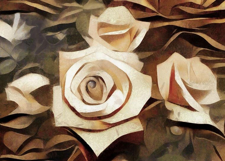 Paintings Roses cubism
