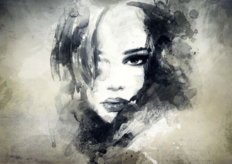 Картины Portrait of a girl on grunge background