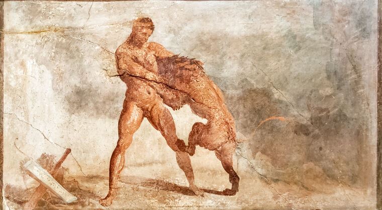 Купить и печать на заказ Репродукции картин Фреска из Помпей, Геркулес