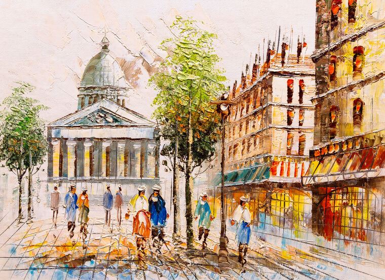 Купить и печать на заказ Картины Прогулка по Парижу