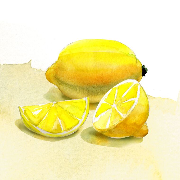 Купить и печать на заказ Картины Лимоны акварель
