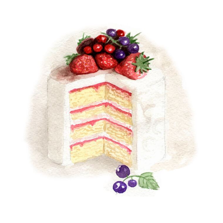 Купить и печать на заказ Картины Бисквитный торт с ягодами