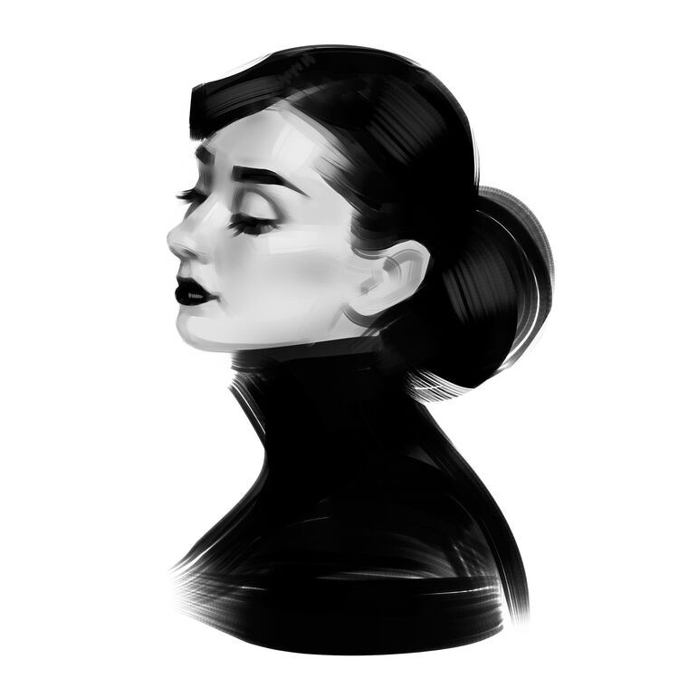 Репродукции картин Art black and white Audrey Hepburn