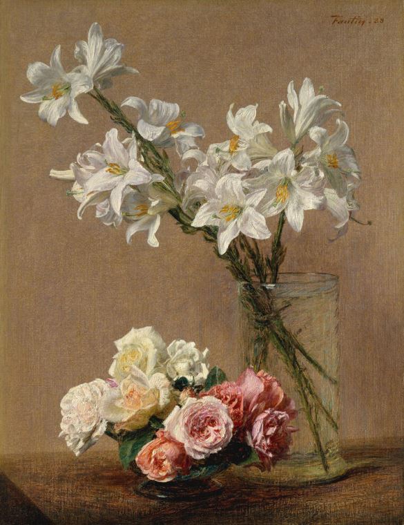 Картины Roses and lilies (Henri Fantin-Latour)