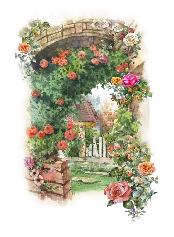 Картины Arch and roses