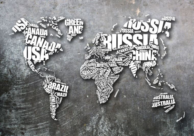 Репродукции картин World map of country names