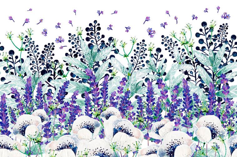 Картины Anemones, peppermint and lavender