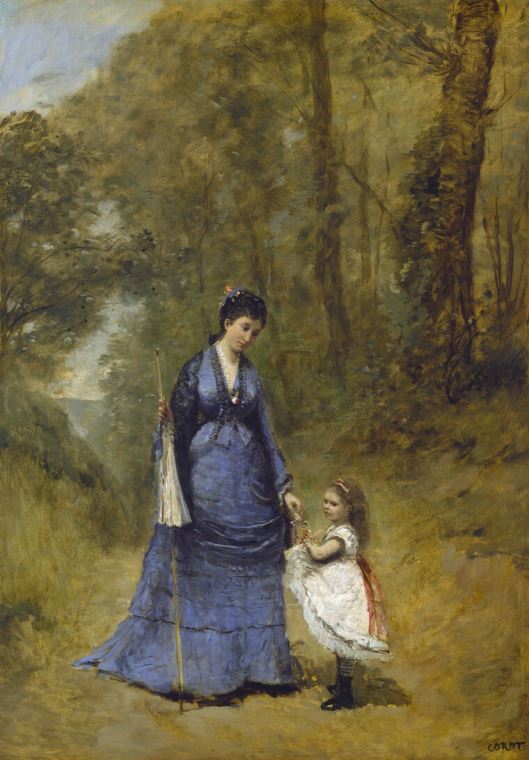 Картины Madame Stumpf and her daughter (Camille Corot)