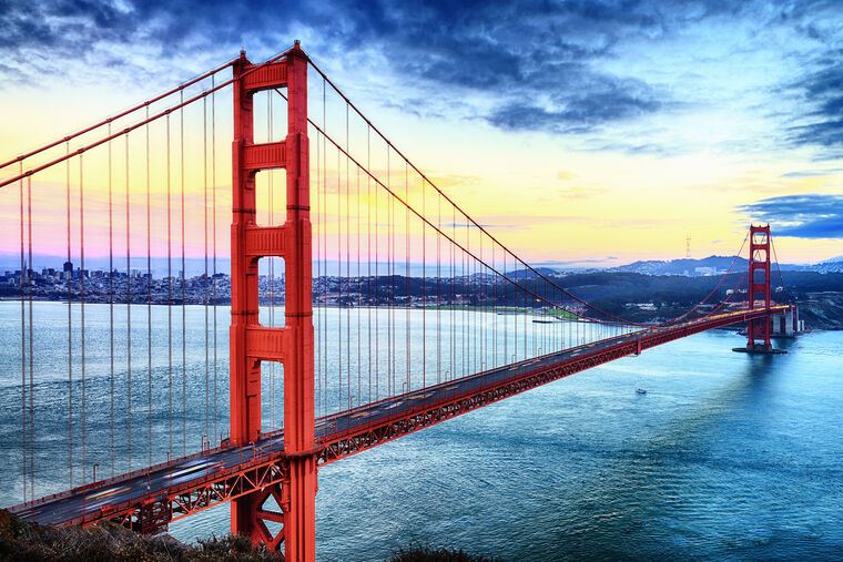 Купить и печать на заказ Картины Знаменитый мост Золотые Ворота, Сан-Франциско