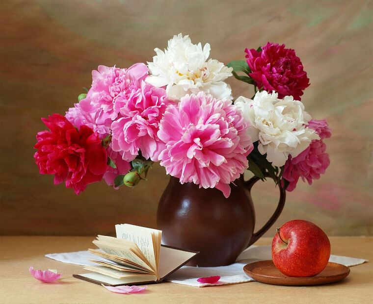 Картины Photo bouquet of peonies