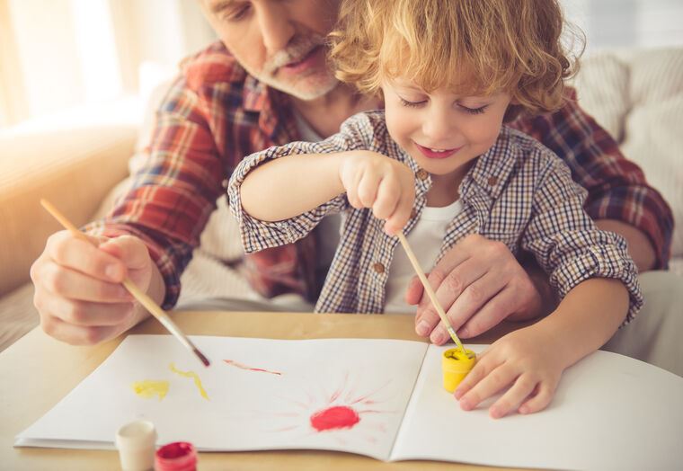 Картины Dad and son draw