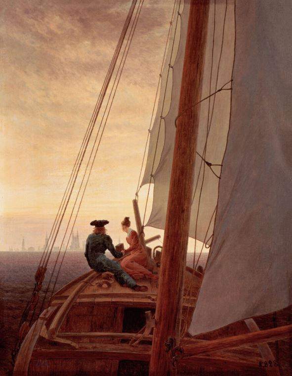Картины On a sailboat (Caspar David Friedrich)