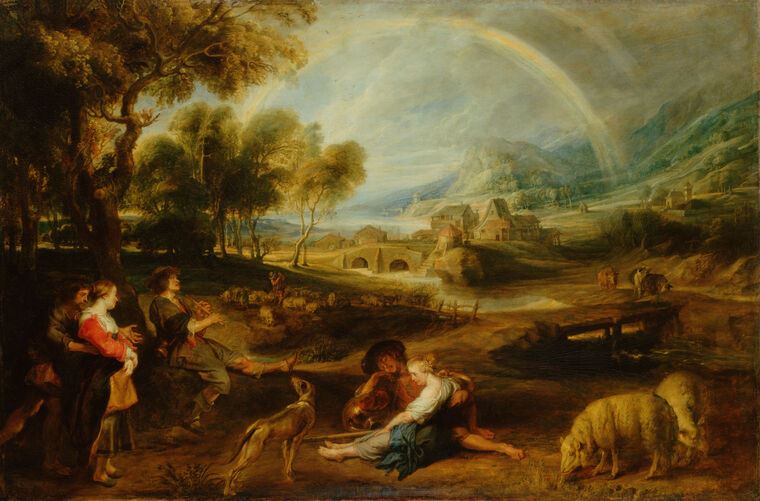 Картины Landscape with a rainbow (Peter Paul Rubens)