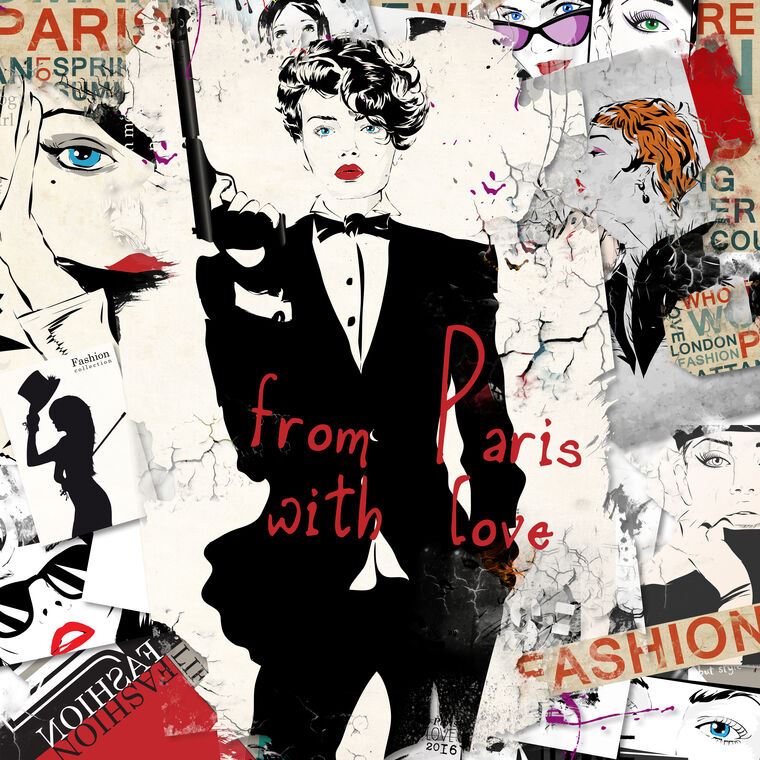 Reproduction paintings Series collage with pictures and text fashion_8