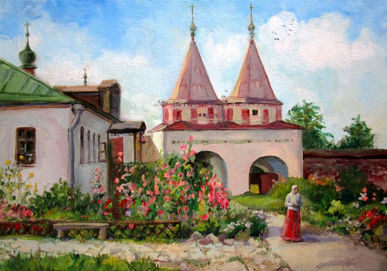 Paintings A series of picturesque views of the house and храм_7