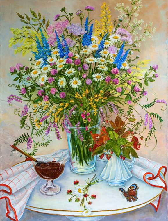 Paintings Series bouquet on столе_3