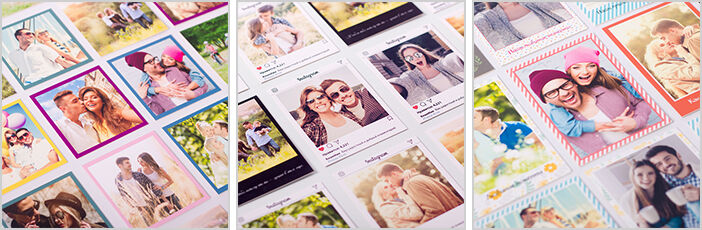 Печать фотокарточек из инстаграм на фотобумаге или плотном картоне