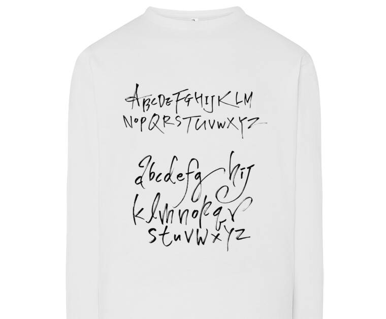 Лонгсливы Alphabet calligraphy