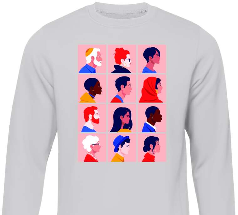 Sweatshirts Faces in profile