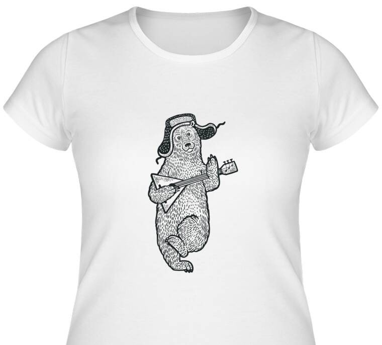 Майки, футболки женские Bear with a balalaika Майки, футболки женские Bear with a balalaika