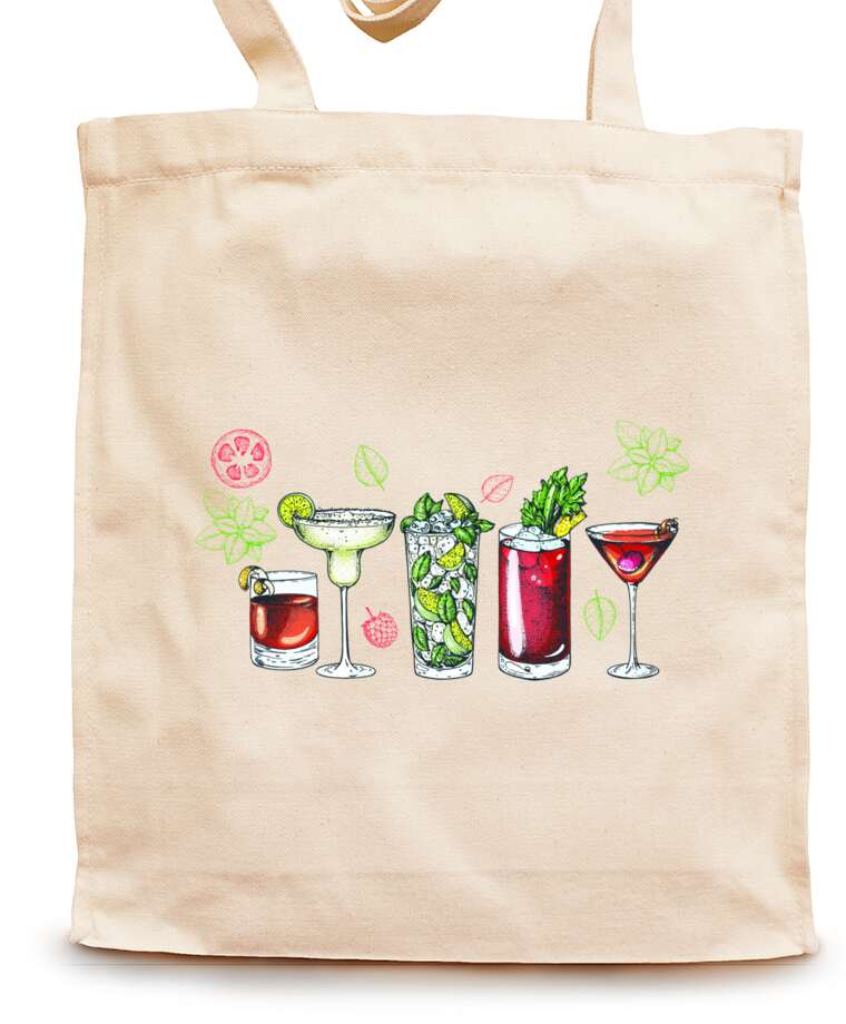 Shopping bags Hand drawn cocktails