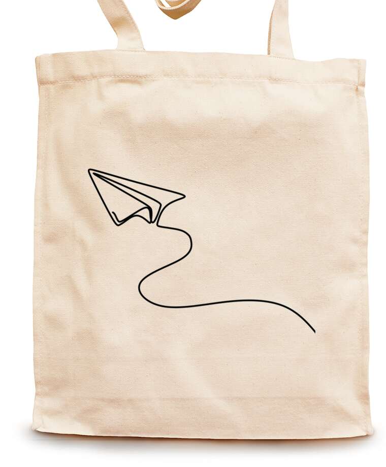 Shopping bags Hand drawn paper airplane