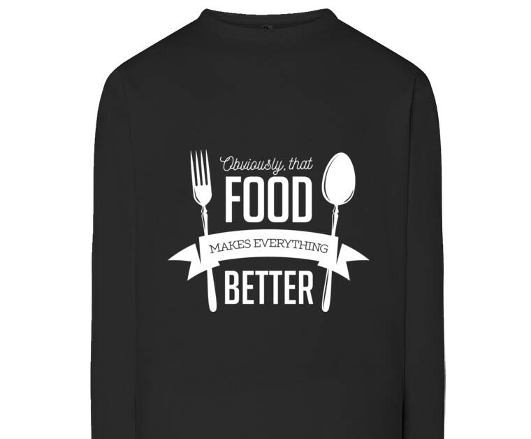Лонгсливы Надпись food makes everything better