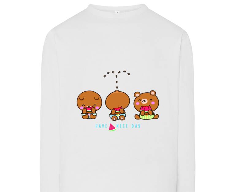 Лонгсливы Cartoon bears eating watermelon