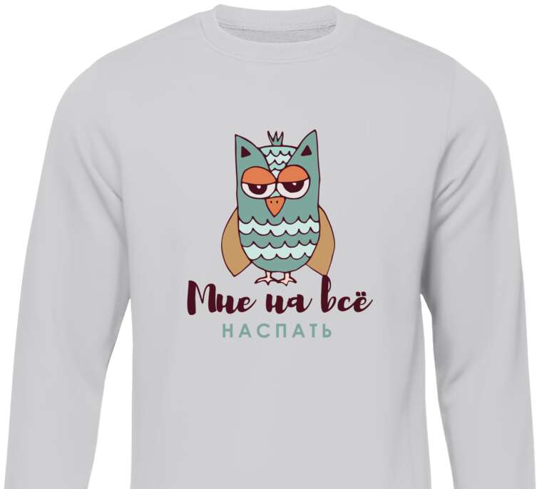 Sweatshirts The owl and the inscription told me to naspati