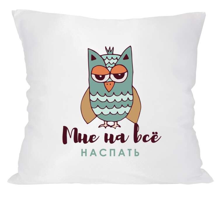 Pillow The owl and the inscription told me to naspati