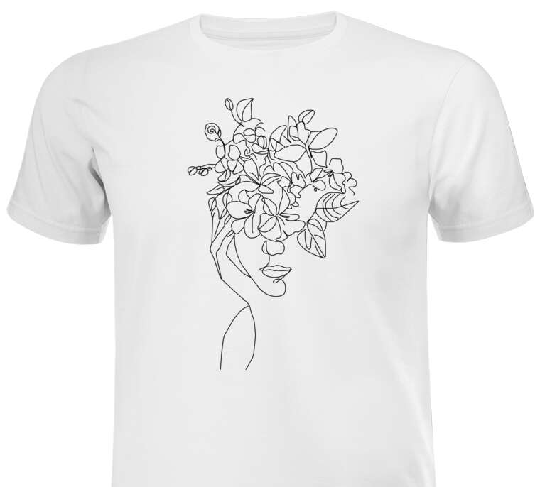 Майки, футболки Женское лицо цветочный образ