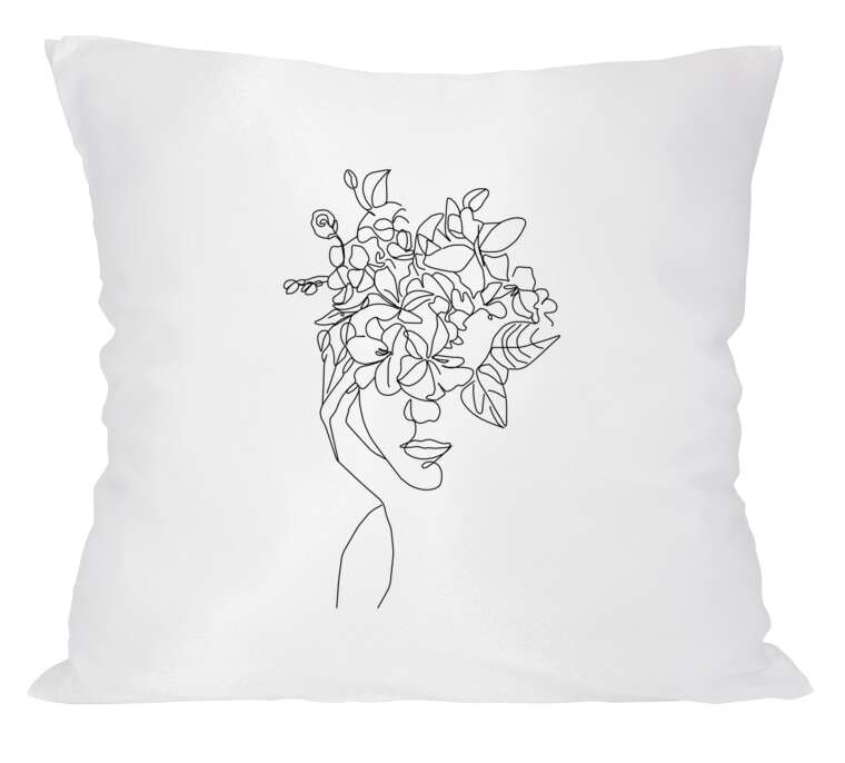 Pillow Female face flower image