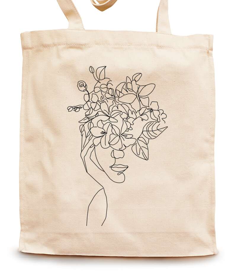 Bags shoppers Female face flower image
