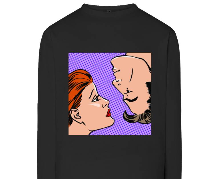 Лонгсливы Face man and woman in the style of a comic book